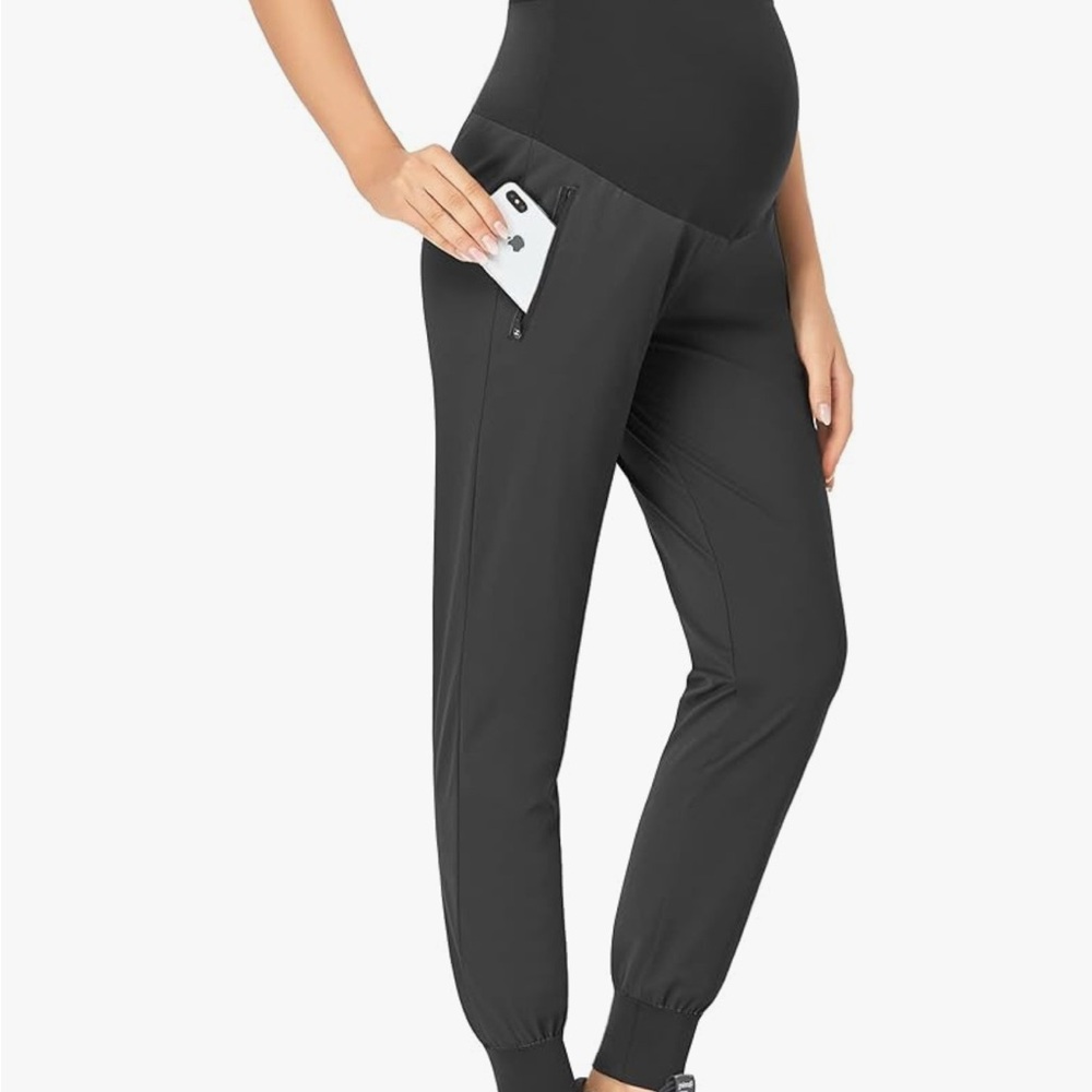 Black Maternity Jogger Scrub pants